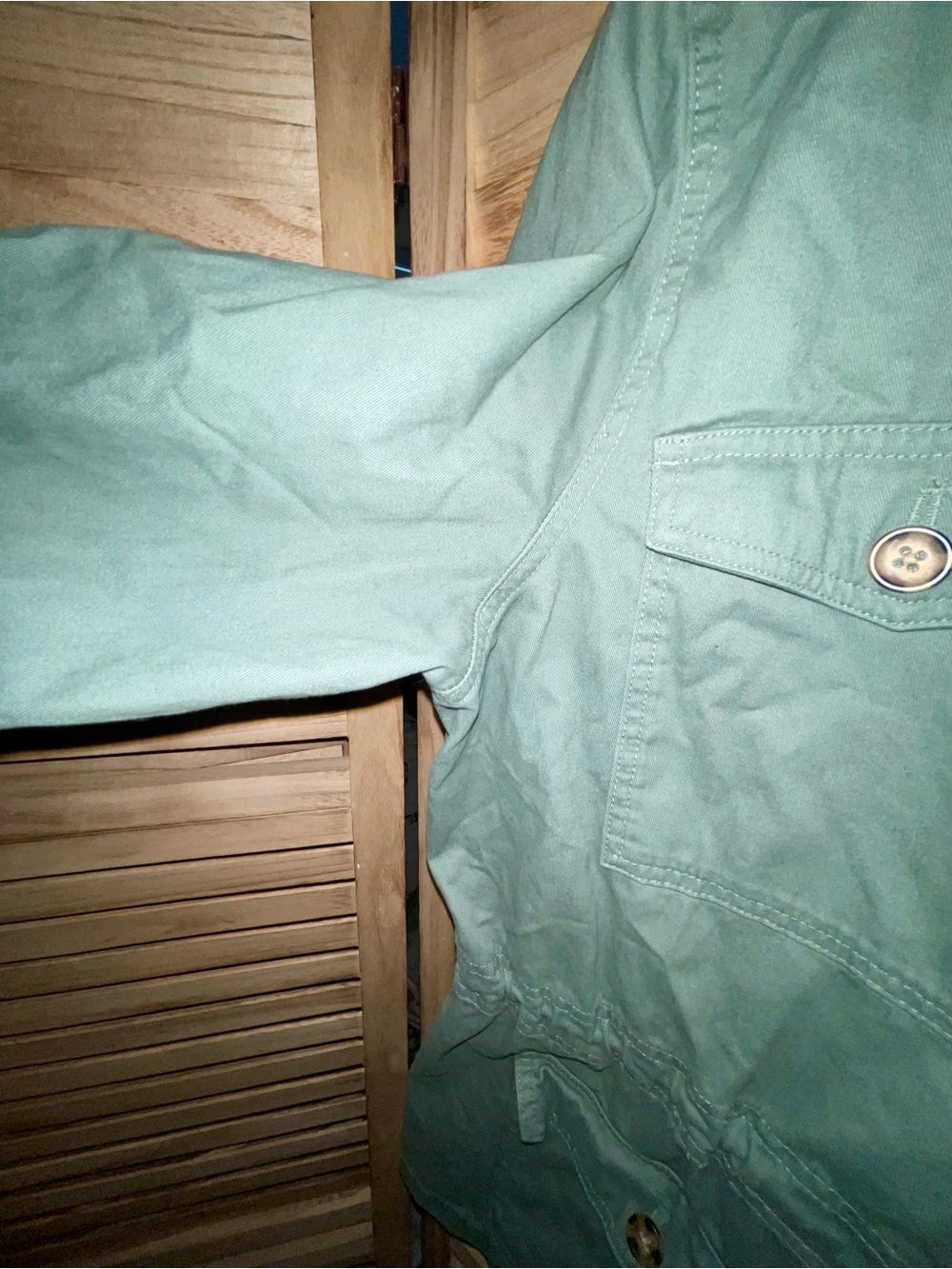 St. John’s Bay Celery Utility Jacket XL Safari Military Cargo Coastal Chic - Picture 5 of 9